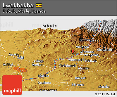 Physical Panoramic Map of Lwakhakha