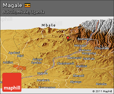 Physical Panoramic Map of Magale