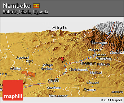 Physical Panoramic Map of Namboko