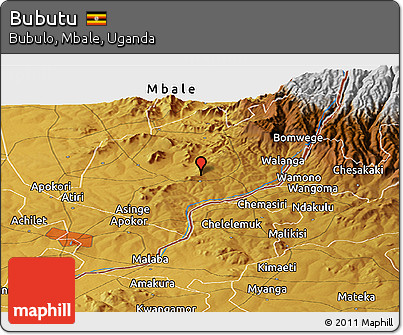 Physical Panoramic Map of Bubutu