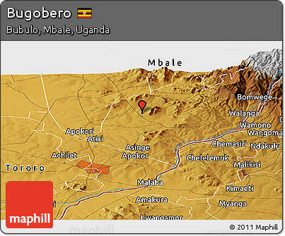 Physical Panoramic Map of Bugobero