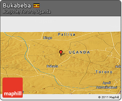 Physical Panoramic Map of Bukabeba