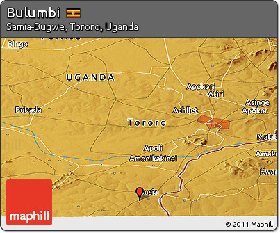 Physical Panoramic Map of Bulumbi