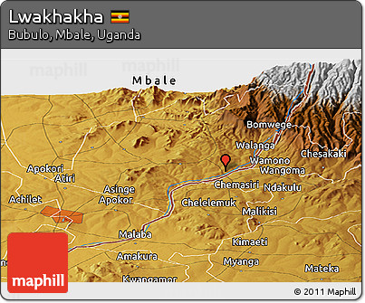 Physical Panoramic Map of Lwakhakha