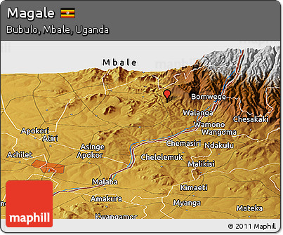Physical Panoramic Map of Magale