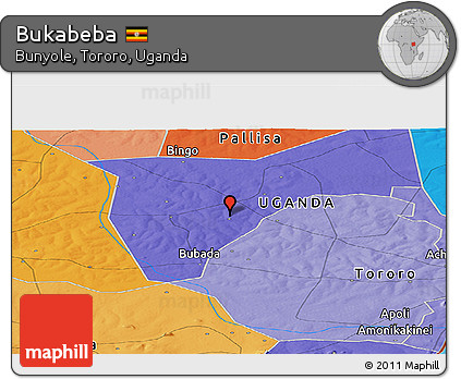 Political Panoramic Map of Bukabeba