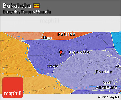 Political Panoramic Map of Bukabeba