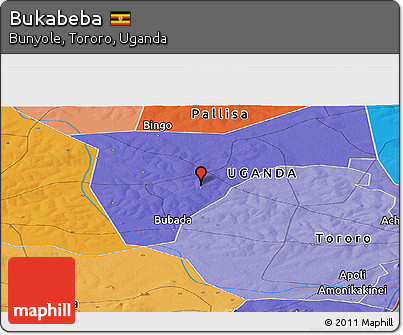 Political Panoramic Map of Bukabeba