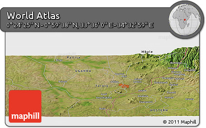 Satellite Panoramic Map of the Area around 0° 42' 2" N, 34° 4' 30" E