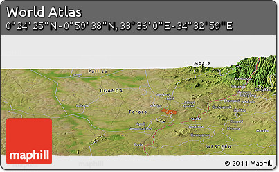 Satellite Panoramic Map of the Area around 0° 42' 2" N, 34° 4' 30" E