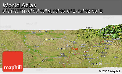 Satellite Panoramic Map of the Area around 0° 42' 2" N, 34° 4' 30" E