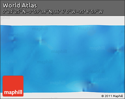 Physical 3D Map of the Area around 0° 42' 2" N, 35° 37' 30" W
