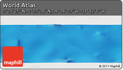Shaded Relief Panoramic Map of the Area around 0° 42' 2" N, 38° 10' 29" W
