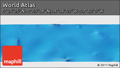 Shaded Relief Panoramic Map of the Area around 0° 42' 2" N, 38° 10' 29" W