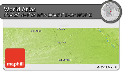 Physical Panoramic Map of the Area around 0° 42' 2" N, 39° 10' 29" E