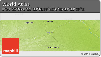 Physical Panoramic Map of the Area around 0° 42' 2" N, 39° 10' 29" E