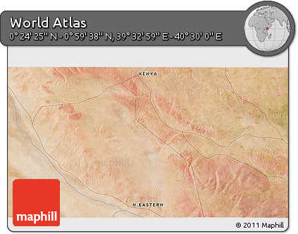 Satellite 3D Map of the Area around 0° 42' 2" N, 40° 1' 29" E