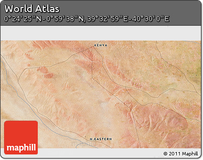 Satellite 3D Map of the Area around 0° 42' 2" N, 40° 1' 29" E