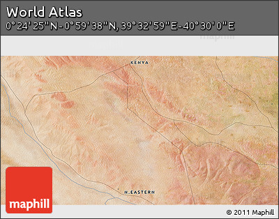 Satellite 3D Map of the Area around 0° 42' 2" N, 40° 1' 29" E