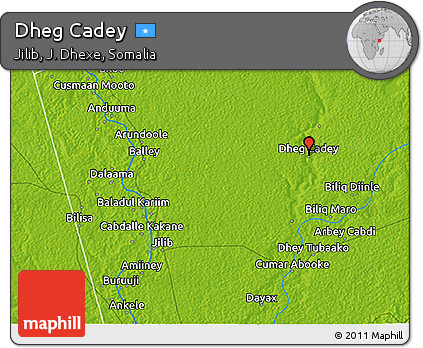 Physical 3D Map of Dheg Cadey