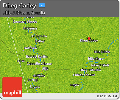 Physical 3D Map of Dheg Cadey