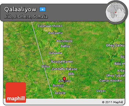Satellite 3D Map of Qalaaliyow