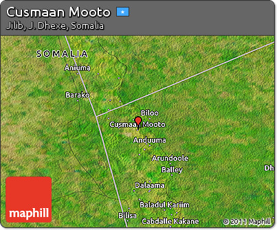 Satellite 3D Map of Cusmaan Mooto