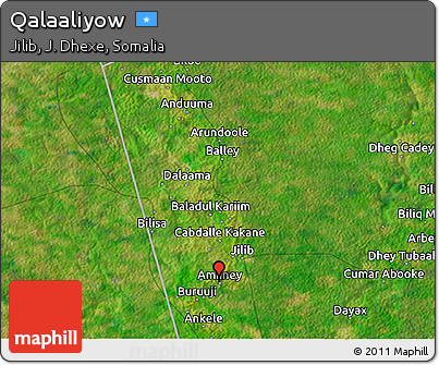 Satellite 3D Map of Qalaaliyow