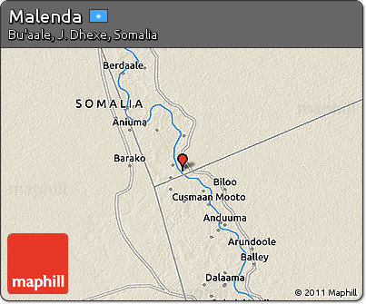 Shaded Relief 3D Map of Malenda