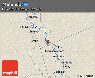 Shaded Relief 3D Map of Malenda