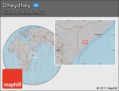 Gray Location Map of Dheydhey, hill shading