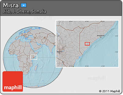 Gray Location Map of Misra, hill shading