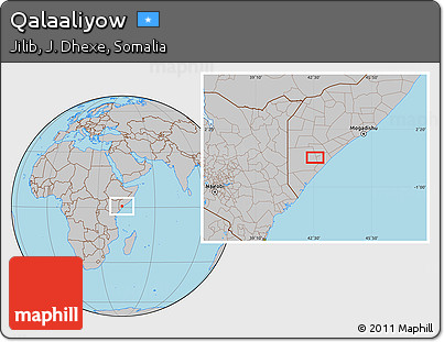 Gray Location Map of Qalaaliyow