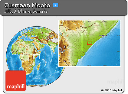 Physical Location Map of Cusmaan Mooto