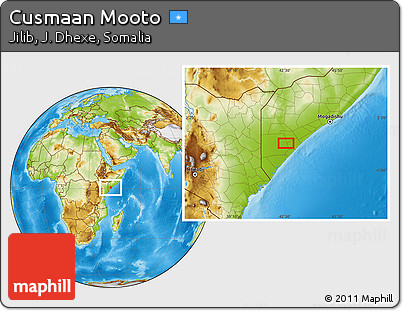 Physical Location Map of Cusmaan Mooto