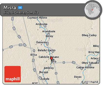 Shaded Relief Map of Misra