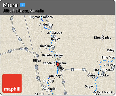 Shaded Relief Map of Misra