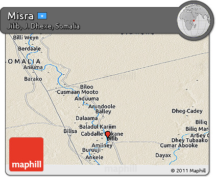 Shaded Relief Panoramic Map of Misra