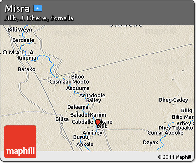 Shaded Relief Panoramic Map of Misra
