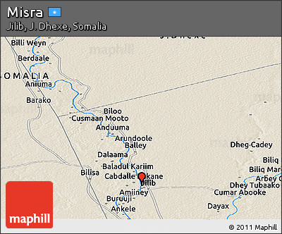 Shaded Relief Panoramic Map of Misra
