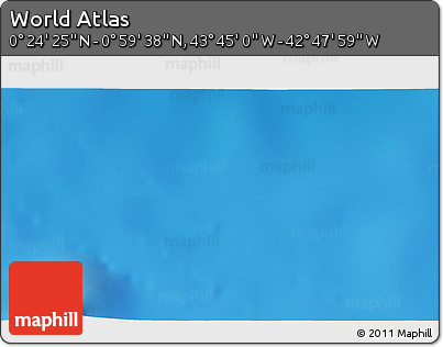 Physical 3D Map of the Area around 0° 42' 2" N, 43° 16' 29" W