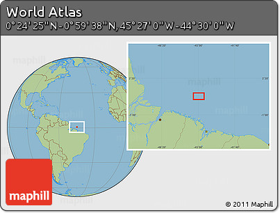 Savanna Style Location Map of the Area around 0° 42' 2" N, 44° 58' 30" W
