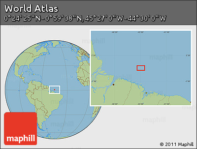 Savanna Style Location Map of the Area around 0° 42' 2" N, 44° 58' 30" W