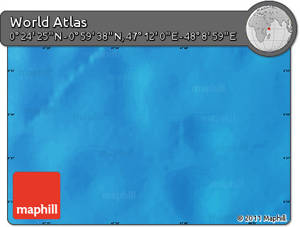 Physical Map of the Area around 0° 42' 2" N, 47° 40' 29" E