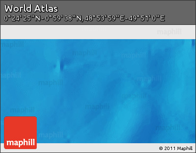 Physical 3D Map of the Area around 0° 42' 2" N, 49° 22' 30" E