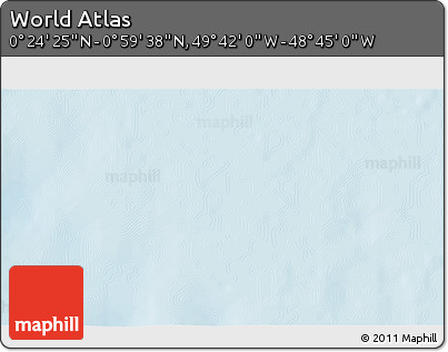 Shaded Relief 3D Map of the Area around 0° 42' 2" N, 49° 13' 30" W