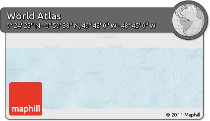 Shaded Relief Panoramic Map of the Area around 0° 42' 2" N, 49° 13' 30" W