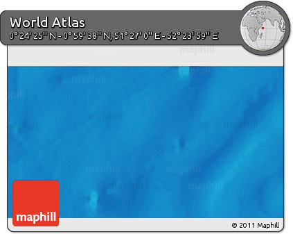Physical 3D Map of the Area around 0° 42' 2" N, 51° 55' 29" E