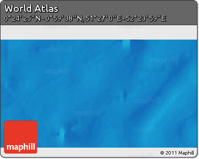Physical 3D Map of the Area around 0° 42' 2" N, 51° 55' 29" E