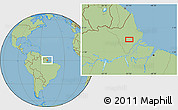 Savanna Style Location Map of the area around 0° 42' 2" N, 51° 46' 29" W